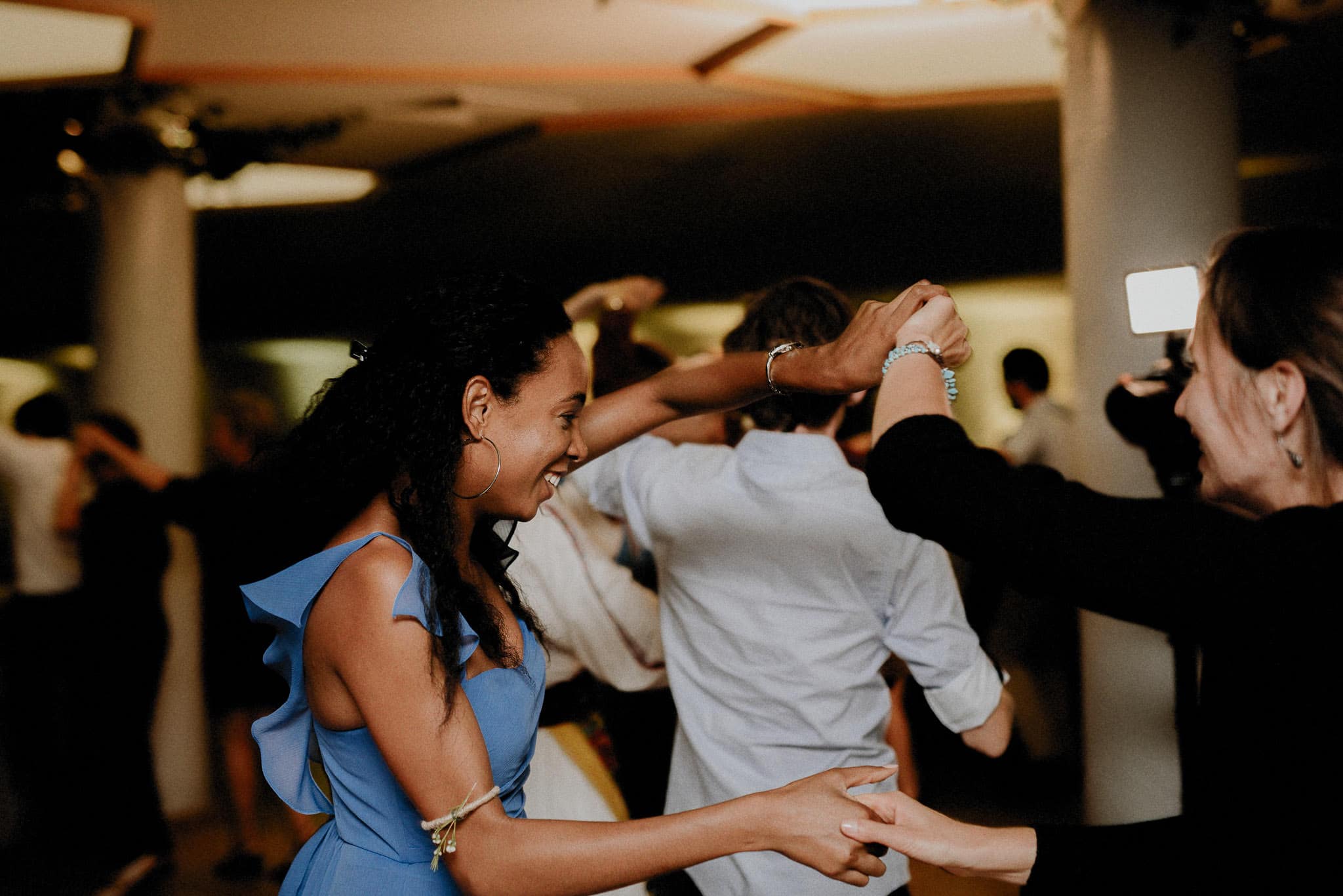 wedding guests dancing and having fun