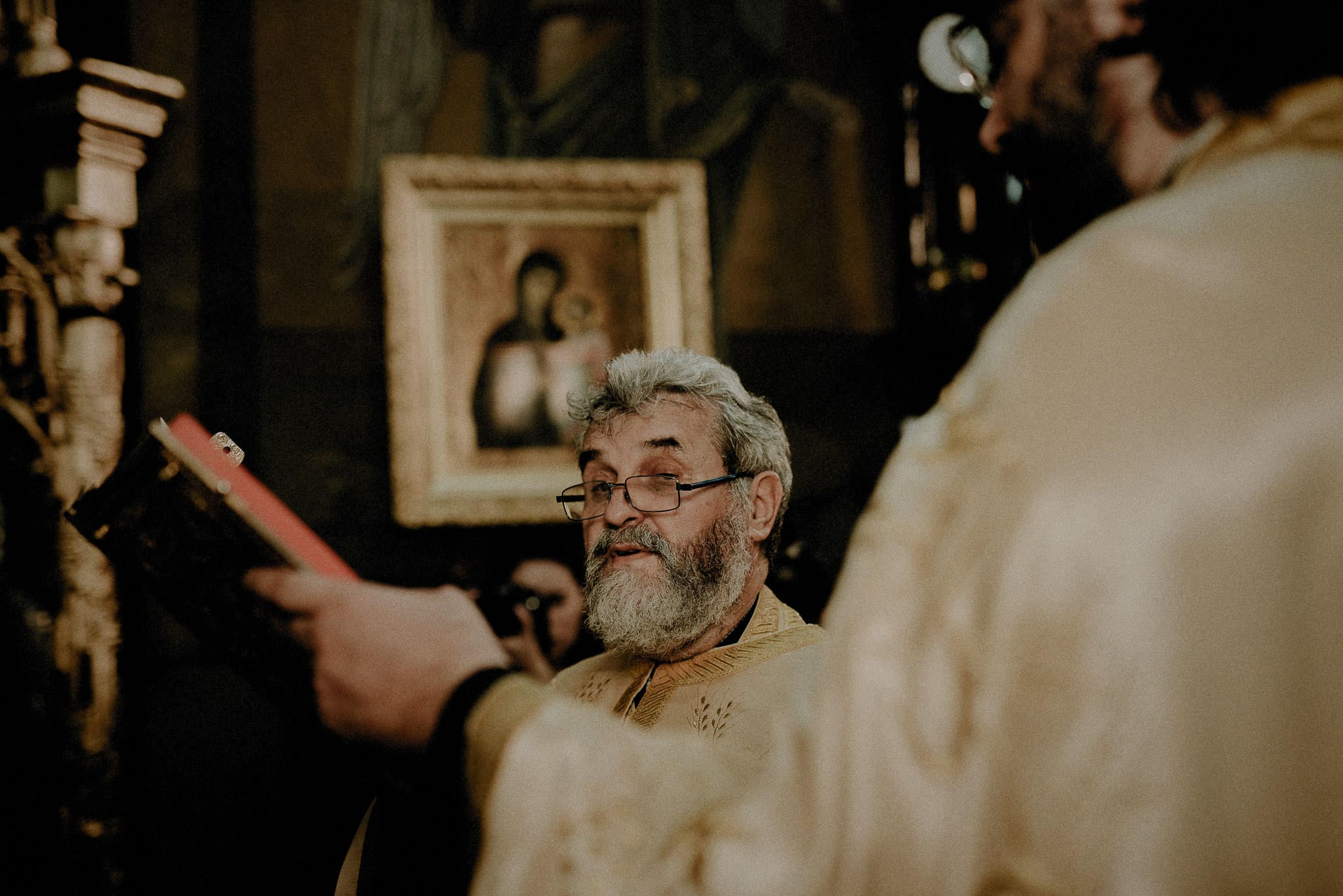 orthodox priest performing the wedding ritual