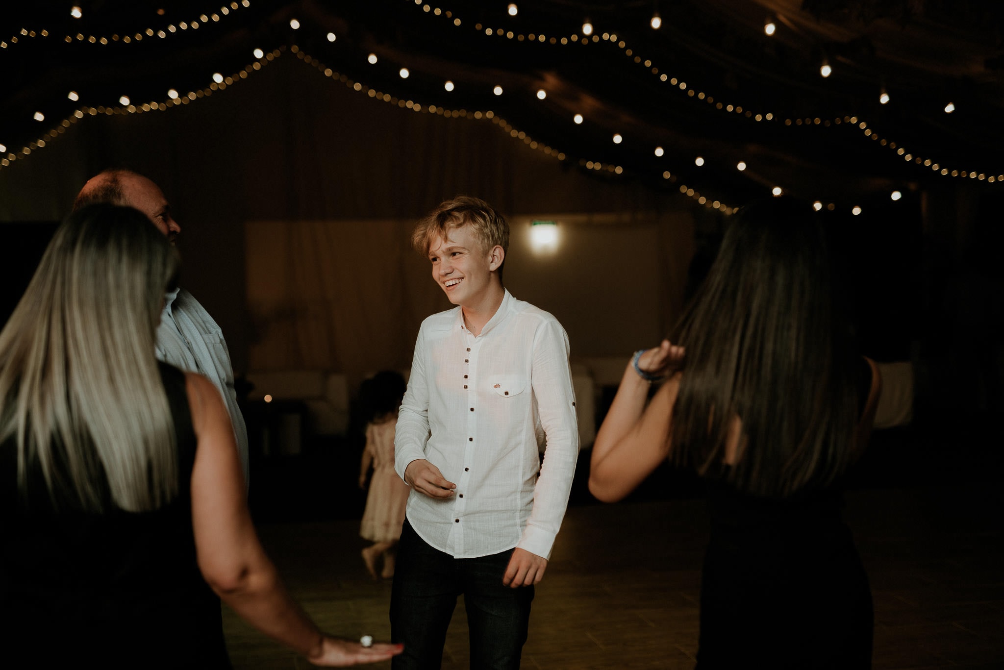 young wedding guest on the dancing floor
