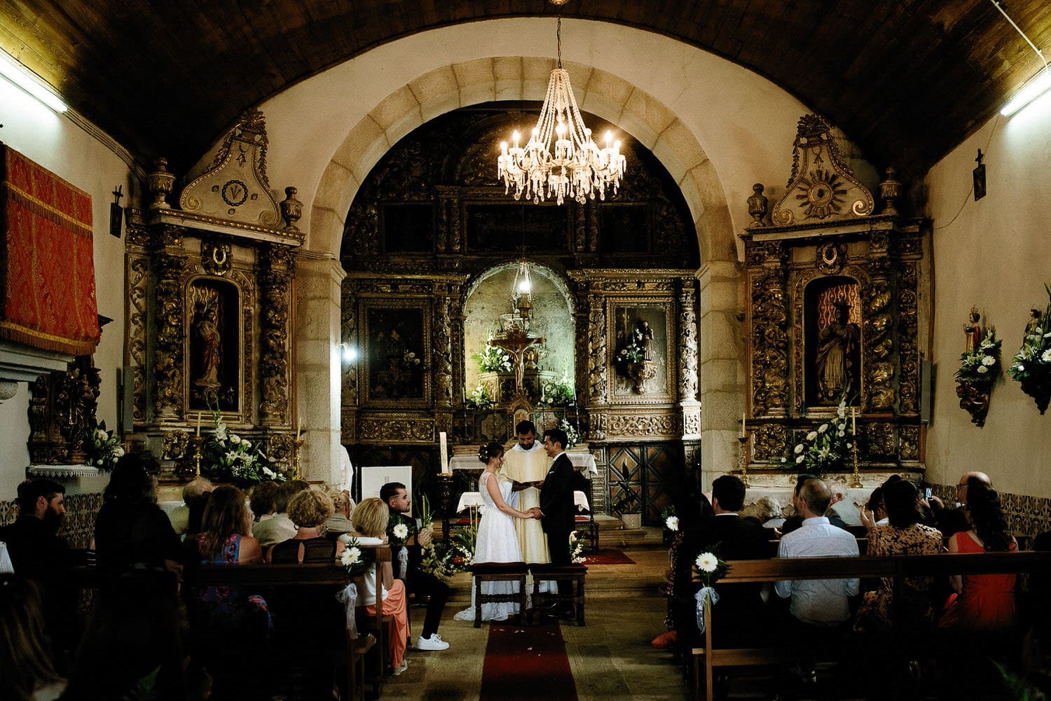 Charming Destination Wedding in the Portuguese Countryside - church ceremony in corticos
